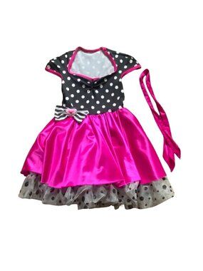 Curtain Call Pink Black Polka Dot Tulle Tutu Jazz Tap Dance Recital Costume-CM